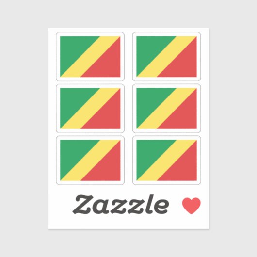 Vlag van Congo Collectie pack van 6 Sticker (Vel)