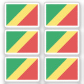 Vlag van Congo Collectie pack van 6 Sticker (Voorkant)
