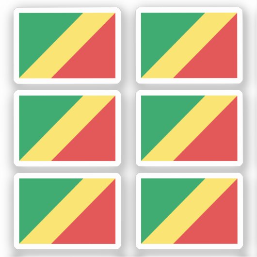 Vlag van Congo Collectie pack van 6 Sticker (Voorkant)