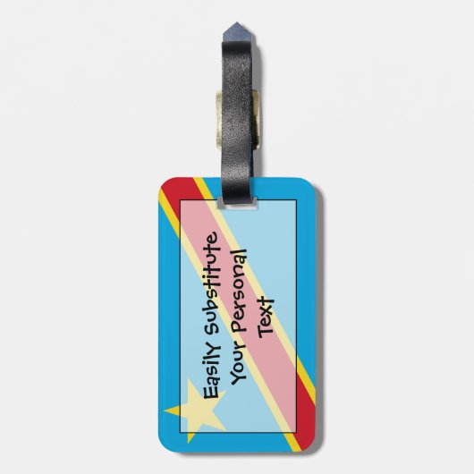 Vlag van Congo Easy ID Personal Bagagelabel (Achterkant verticaal)