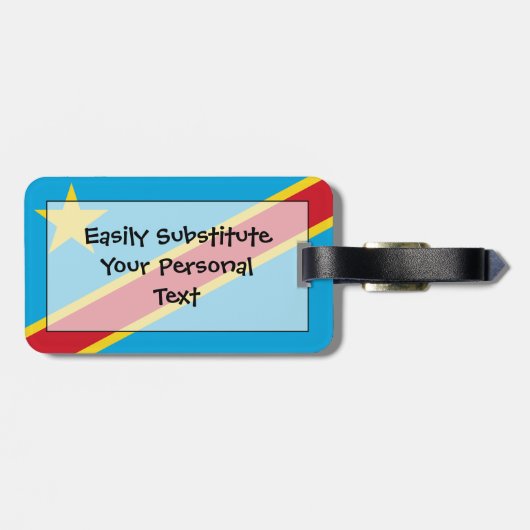Vlag van Congo Easy ID Personal Bagagelabel (Achterkant horizontaal)