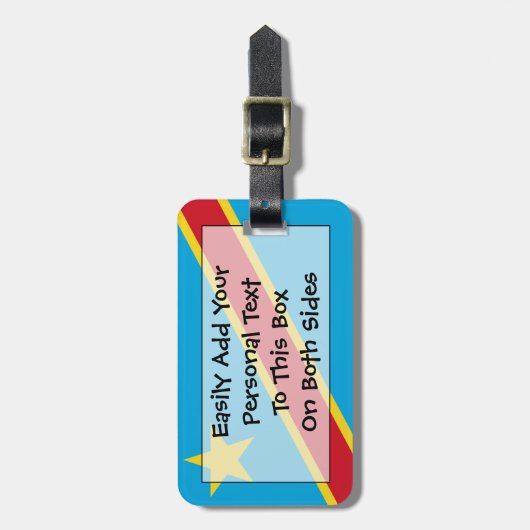 Vlag van Congo Easy ID Personal Bagagelabel (Voorkant verticaal)