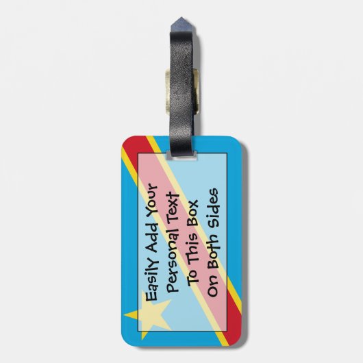 Vlag van Congo Easy ID Personal Bagagelabel (Achterkant verticaal)