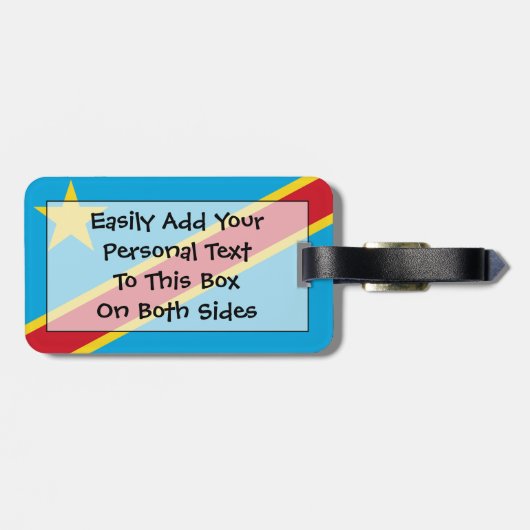 Vlag van Congo Easy ID Personal Bagagelabel (Achterkant horizontaal)