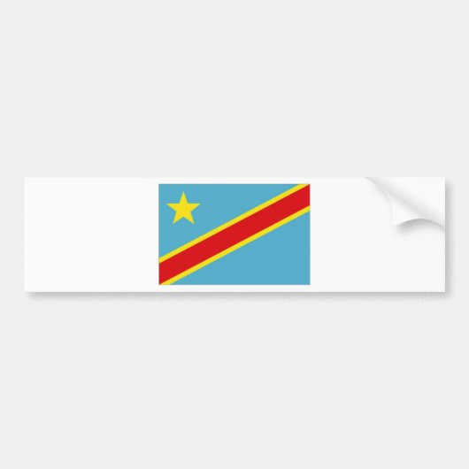 Vlag van Congo Kinshasa Bumpersticker (Voorkant)