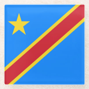 Vlag van Congo Kinshasa Glazen Onderzetter