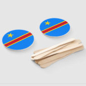 Vlag van Congo Kinshasa Handwaaier (Niet-gemonteerd)