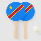 Vlag van Congo Kinshasa Handwaaier (Voorkant en achterkant)