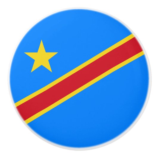 Vlag van Congo Kinshasa Keramische Knop (Voorkant)