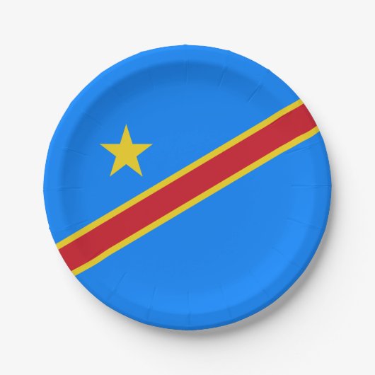 Vlag van Congo Kinshasa Papieren Bordje (Voorkant)