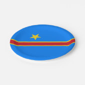 Vlag van Congo Kinshasa Papieren Bordje (Gekanteld)
