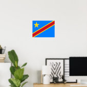 Vlag van Congo Kinshasa Poster (Thuiskantoor)