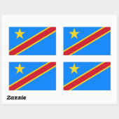 Vlag van Congo Kinshasa Rechthoekige Sticker (Vel)