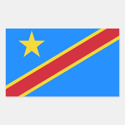 Vlag van Congo Kinshasa Rechthoekige Sticker (Voorkant)
