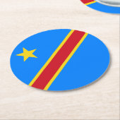 Vlag van Congo Kinshasa Ronde Kartonnen Onderzetter (Gebogen)