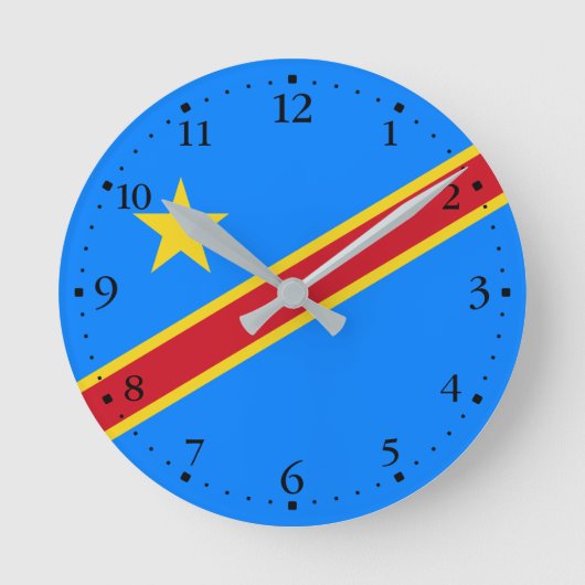 Vlag van Congo Kinshasa Ronde Klok (Voorkant)