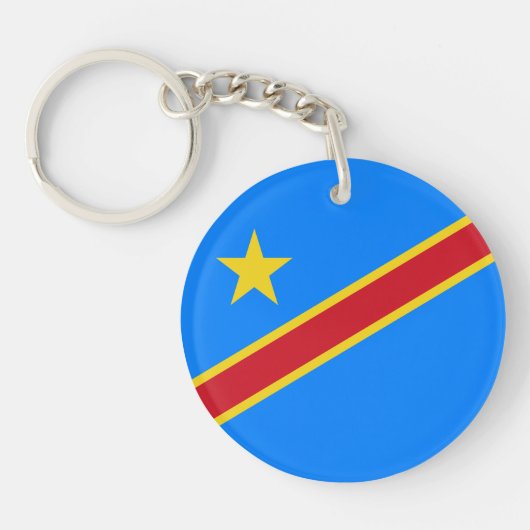 Vlag van Congo-Kinshasa Sleutelhanger (Voorkant)