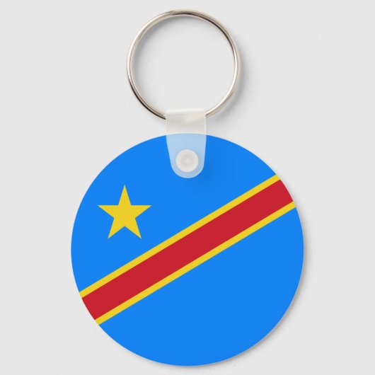 Vlag van Congo Kinshasa Sleutelhanger (Voorkant)