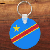 Vlag van Congo Kinshasa Sleutelhanger (Achterkant)