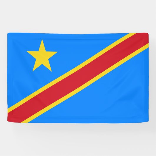 Vlag van Congo Kinshasa Spandoek (Horizontaal)