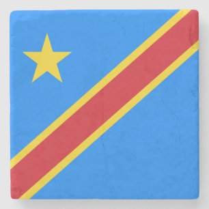 Vlag van Congo Kinshasa Stenen Onderzetter