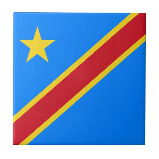 Vlag van Congo Kinshasa Tegeltje (Voorkant)