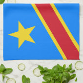 Vlag van Congo Kinshasa Theedoek (Gevouwen)