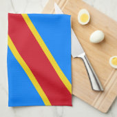 Vlag van Congo Kinshasa Theedoek (Quarter Fold)