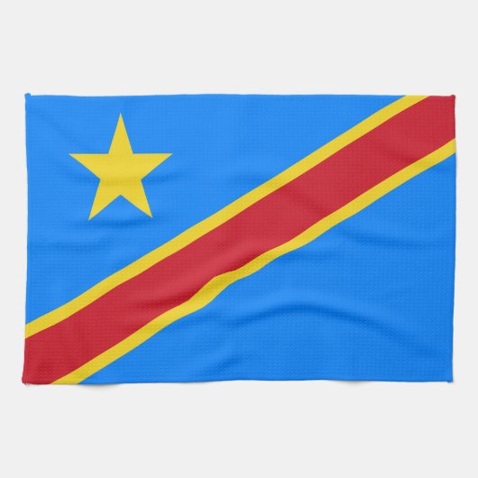 Vlag van Congo Kinshasa Theedoek (Horizontaal)
