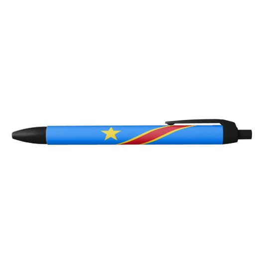 Vlag van Congo Kinshasa Zwarte Inkt Pen (Bovenkant)