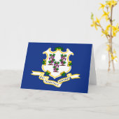 Vlag van Connecticut Kaart (Gele Bloem)