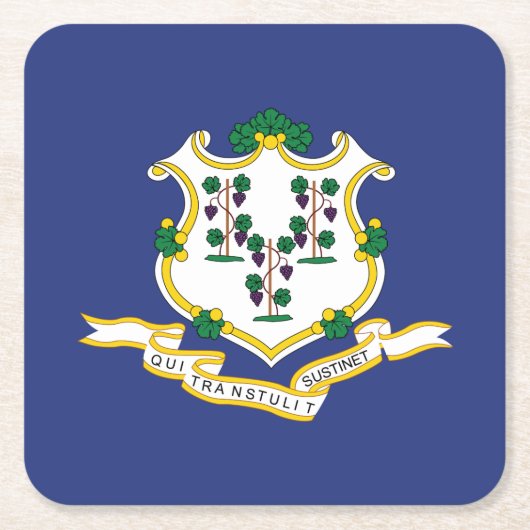 Vlag van Connecticut Kartonnen Onderzetters (Voorkant)
