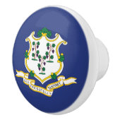 Vlag van Connecticut Keramische Knop (Rechts)