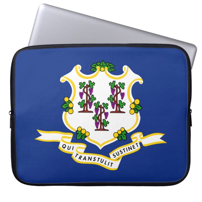 Vlag van Connecticut Laptop Sleeve (Voorkant)