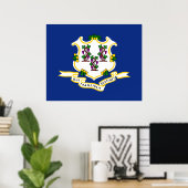 Vlag van Connecticut Poster (Thuiskantoor)
