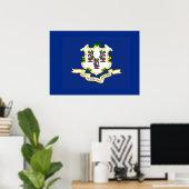 Vlag van Connecticut Poster (Thuiskantoor)