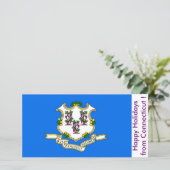 Vlag van Connecticut, Prettige Feestdagen vanuit d Feestdagenkaart (Staand voorkant)