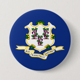 Vlag van Connecticut Ronde Button 7,6 Cm