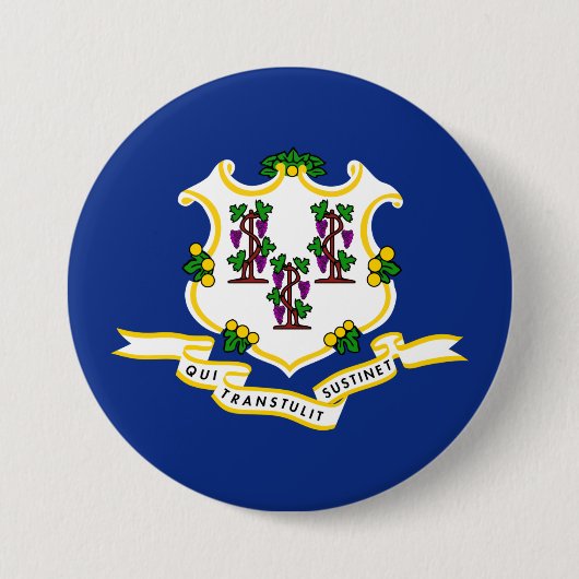 Vlag van Connecticut Ronde Button 7,6 Cm (Voorkant)
