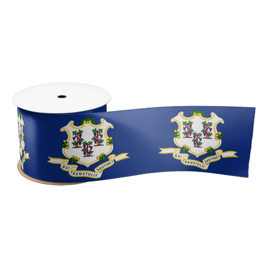 Vlag van Connecticut Satijnen Lint (Spoel)