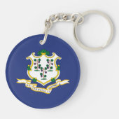 Vlag van Connecticut Sleutelhanger (Achterkant)