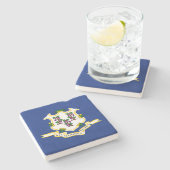 Vlag van Connecticut Stenen Onderzetter (Zijkant)