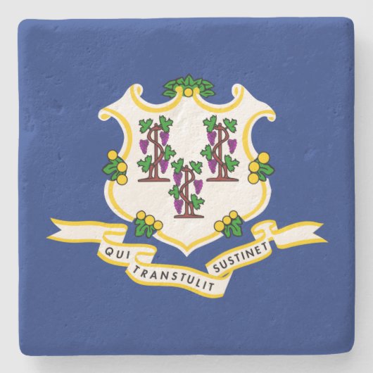 Vlag van Connecticut Stenen Onderzetter (Voorkant)