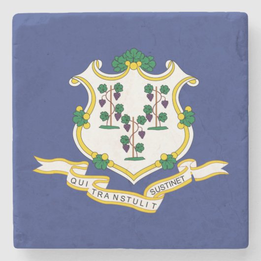 Vlag van Connecticut Stenen Onderzetter (Voorkant)