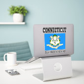 Vlag van Connecticut, Verenigde Staten Sticker (Laptop op bureau)