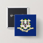 Vlag van Connecticut Vierkante Button 5,1 Cm (Voorkant /achterkant)