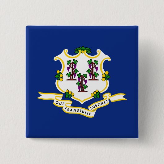 Vlag van Connecticut Vierkante Button 5,1 Cm (Voorkant)