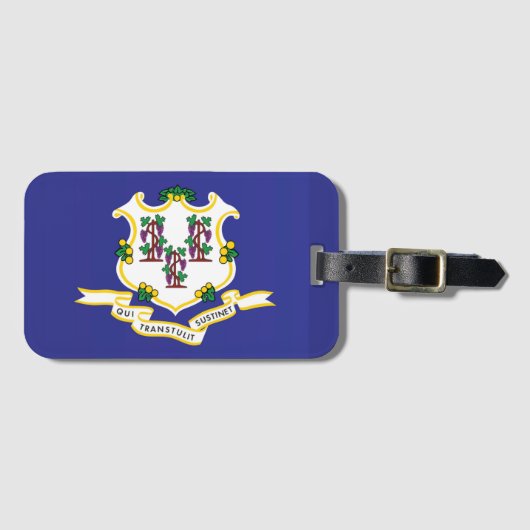 Vlag van Connecticut, VS Bagagelabel (Voorkant (horizontaal))