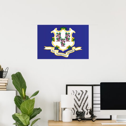 Vlag van Connecticut, VS Poster (Thuiskantoor)