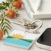 Vlag van Coral Springs, Florida Sleutelhanger (Voorkant Rechts)